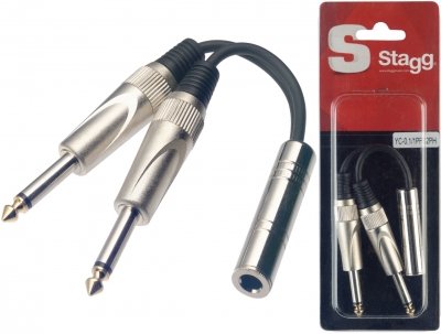 00000YC011PFS2PH04619YC011PFS2PH_400x400.jpg Cable Stagg 0.10Mts 1 Adaptador Plug Hembra A 2 Plug Mono Yc011Pfs2Ph - Imagen 1