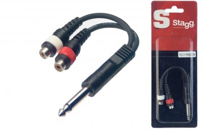 Cable Stagg 0.10Mts 1 Plug Mono A 2 Rca Hembra Yc011Pm2Cfh