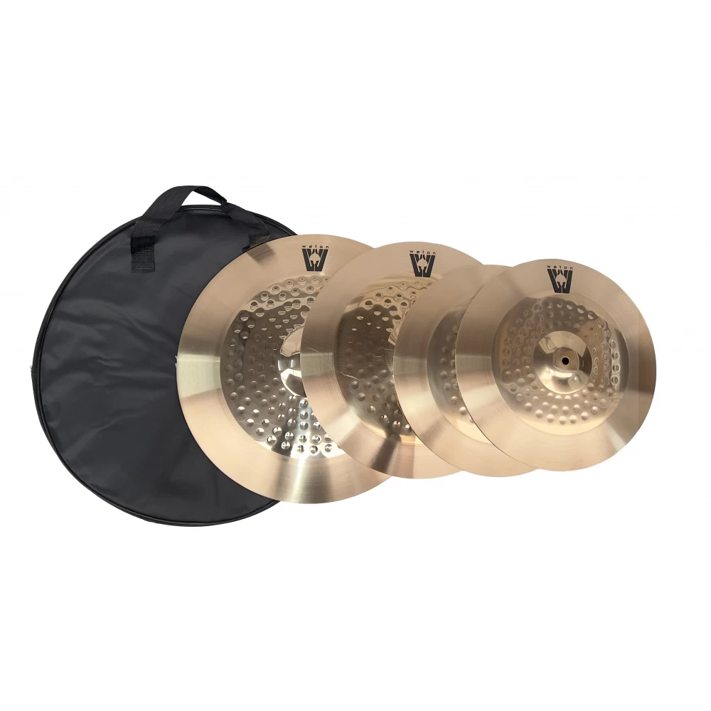 w-cymbal-set-1000x1000w.webp Set De Platos Para Bateria Hihat Crash Ride Con Bolso Wotan W-Cymbal-Set - Imagen 1