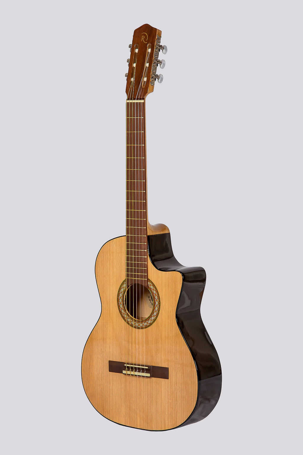 Guitarra Electrocriolla Romantica De Estudio Con Corte N-Std Con Funda Natural Eq-4T