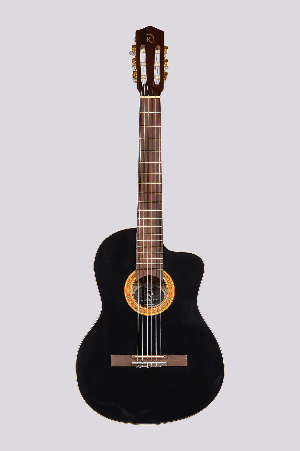 34-d-pro-black-b619daa7e705f2c13917409639930938-1024-1024.webp Guitarra Electrocriolla De Medio Concierto Romantica D-Pro Con Funda Media Caja Fishman Isys - Imagen 1